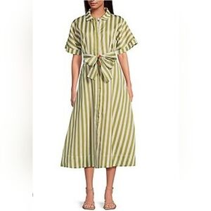 BURU STRIPED MIDI DRESS NO BELT MSRP$252
